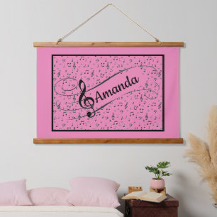 Musical symbols personalised  hanging tapestry