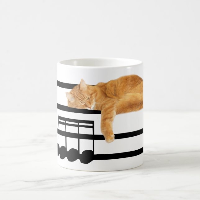 Musical tabby kitty cat coffee mug (Center)