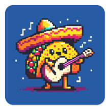 Musical Taco - Funny Pixel Art Mariachi Design