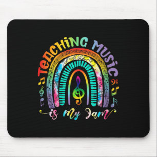 Musical Teacher Teaching Music Is My Jam Rainbow T Mouse Pad