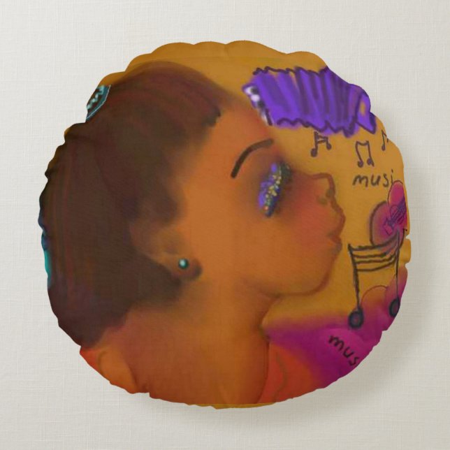 Musical Theme Round Cushion (Front)