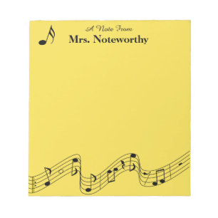 Musical Themed 40 Page Notepad Personalised
