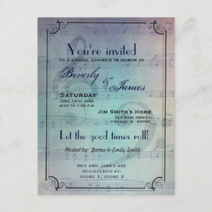 Musical themed bridal shower invitation