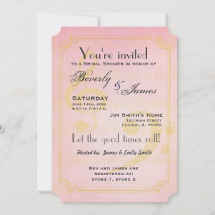 Musical themed bridal shower invitation
