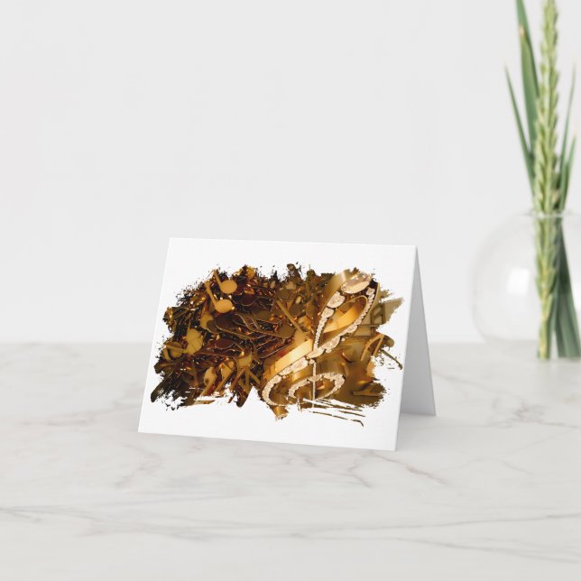 Musical treble clef and falling notes (Front)