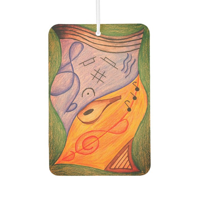 Musical Treble Clef Colourful Music Symbols Car Air Freshener (Front)
