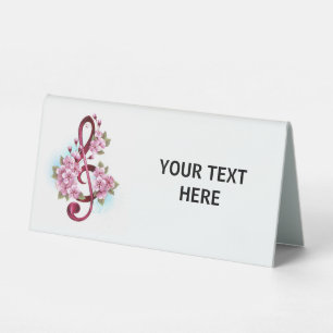 Musical treble clef notes with Sakura flowers