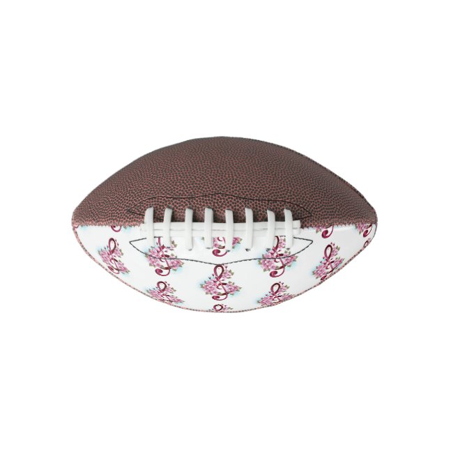 Musical treble clef notes with Sakura flowers Football (Front)