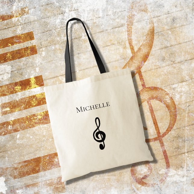 Musical Treble Clef Personalised  Tote Bag (Creator Uploaded)