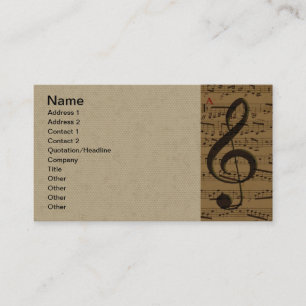 Musical Treble Clef Sheet Music Classic Business Card
