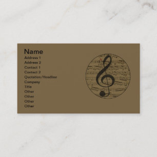 Musical Treble Clef Sheet Music Classic Business Card