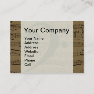 Musical Treble Clef Sheet Music Classic Business Card