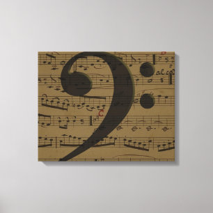 Musical Treble Clef Sheet Music Classic Canvas Print