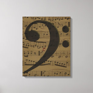 Musical Treble Clef Sheet Music Classic Canvas Print