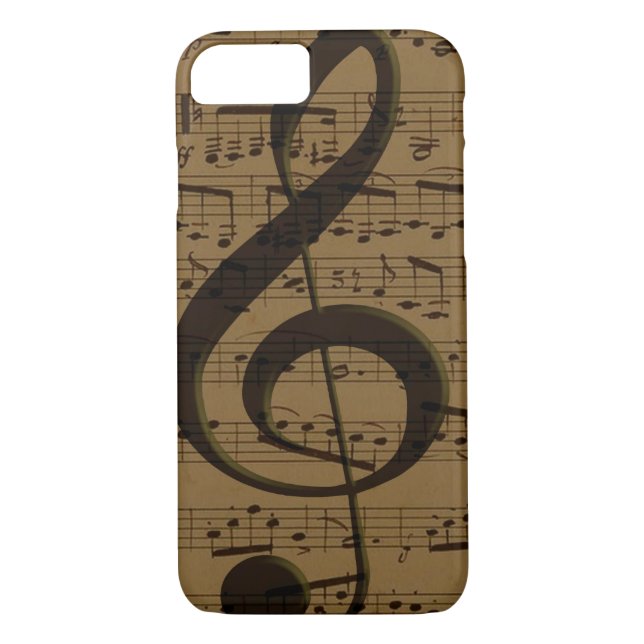 Musical Treble Clef Sheet Music Classic  Case-Mate iPhone Case (Back)