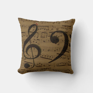 Musical Treble Clef Sheet Music Classic  Cushion