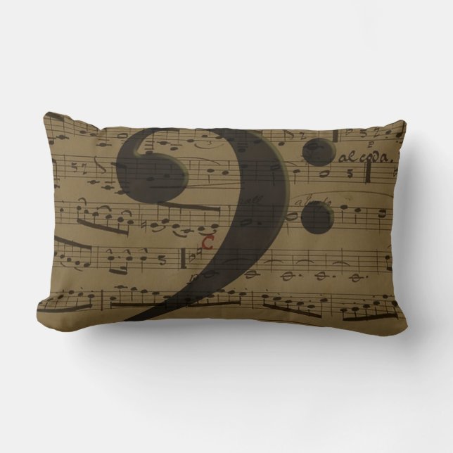 Musical Treble Clef Sheet Music Classic  Lumbar Cushion (Front)