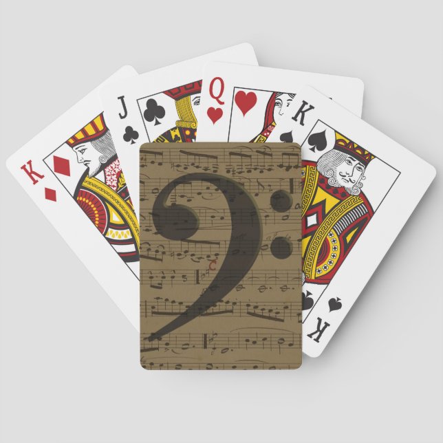 Musical Treble Clef Sheet Music Classic  Playing Cards (Back)