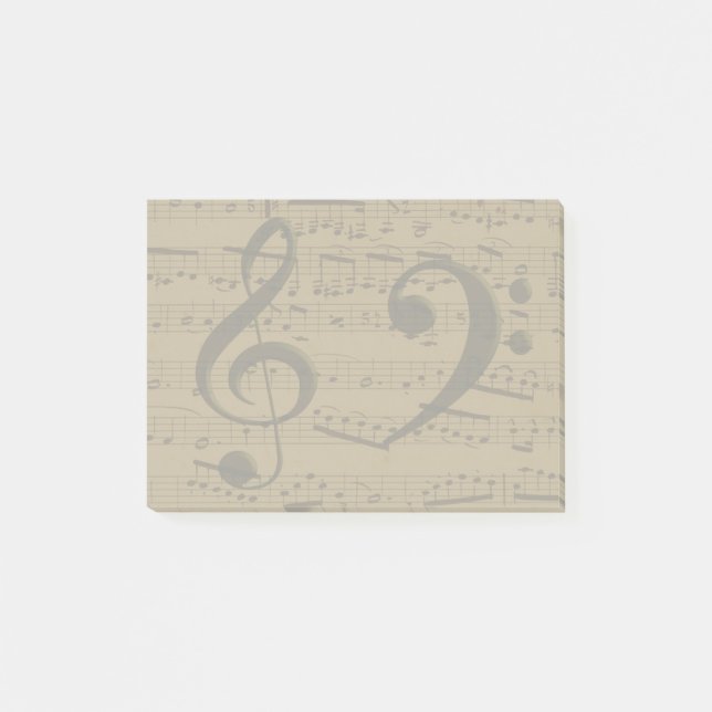 Musical Treble Clef Sheet Music Classic  Post-it Notes (Front)