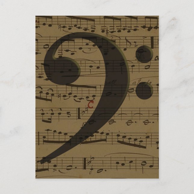 Musical Treble Clef Sheet Music Classic  Postcard (Front)