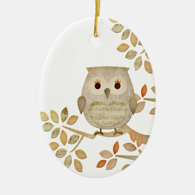 Musical Tree Owl Ornament (Front)