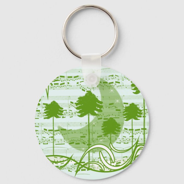 Musical Trees Blue Key Ring (Front)