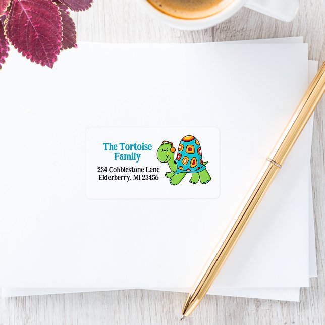 Musical Turtle Colourful Tortoise Music Label (Musical Turtle Address Labels)