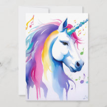 Musical Unicorns Thank You Cards