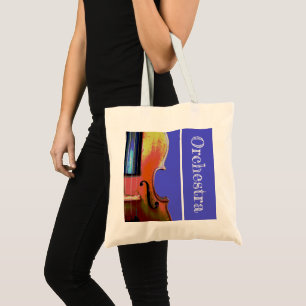 Musical Violin Orchestra Purple Tote Bag
