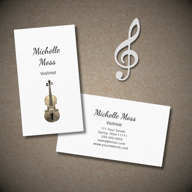 Musical Violin Performer Classical Music Business Card (Creator Uploaded)
