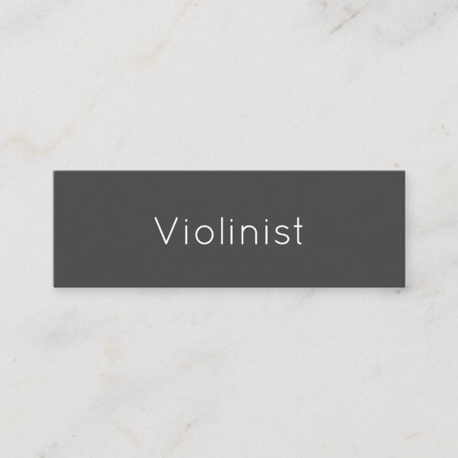 Musical Violinist Performer Simple Grey  Mini Business Card (Front)