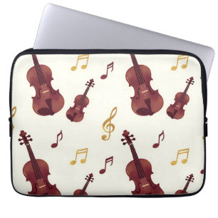 Musical Violins Seamless Pattern Laptop Sleeve