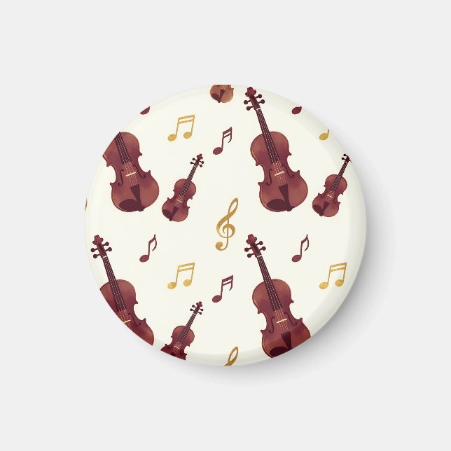 Musical Violins Seamless Pattern Magnet (Front)