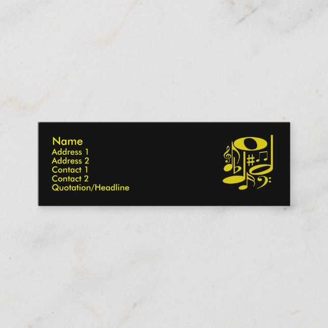 Musical Yellow Profile Card (Front)