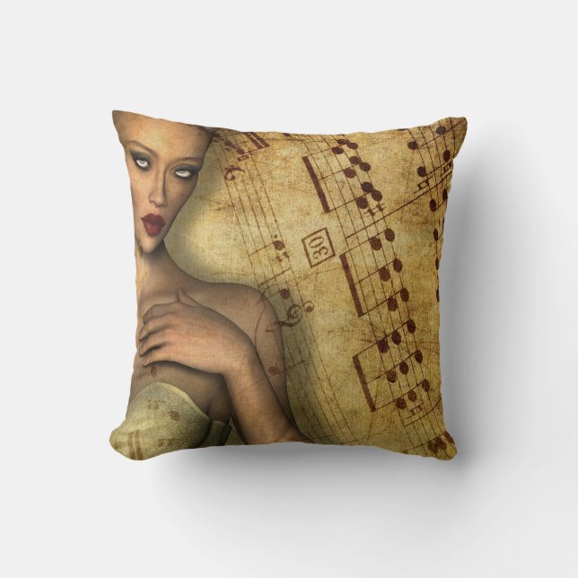 Musically Inspired Romantic Cushion (Front)