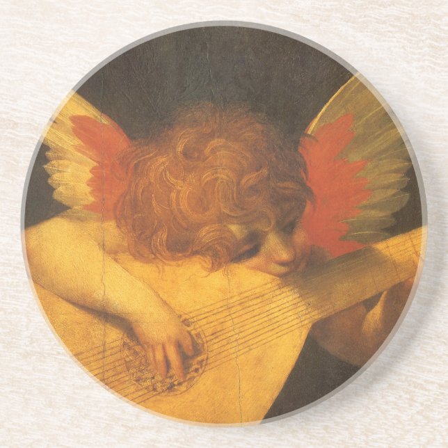 Musician Angel Playing Lute by Rosso Fiorentino Coaster (Front)