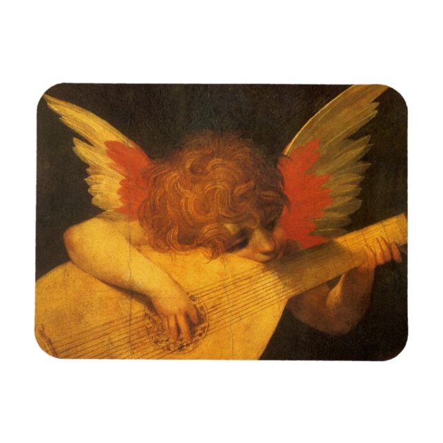 Musician Angel Playing Lute by Rosso Fiorentino Magnet (Horizontal)
