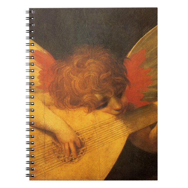Musician Angel Playing Lute by Rosso Fiorentino Notebook (Front)