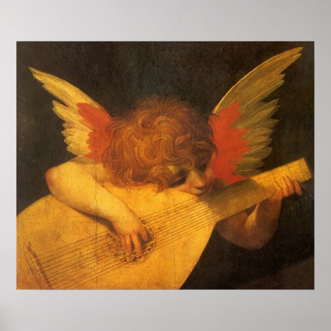 Musician Angel Playing Lute by Rosso Fiorentino Poster (Front)