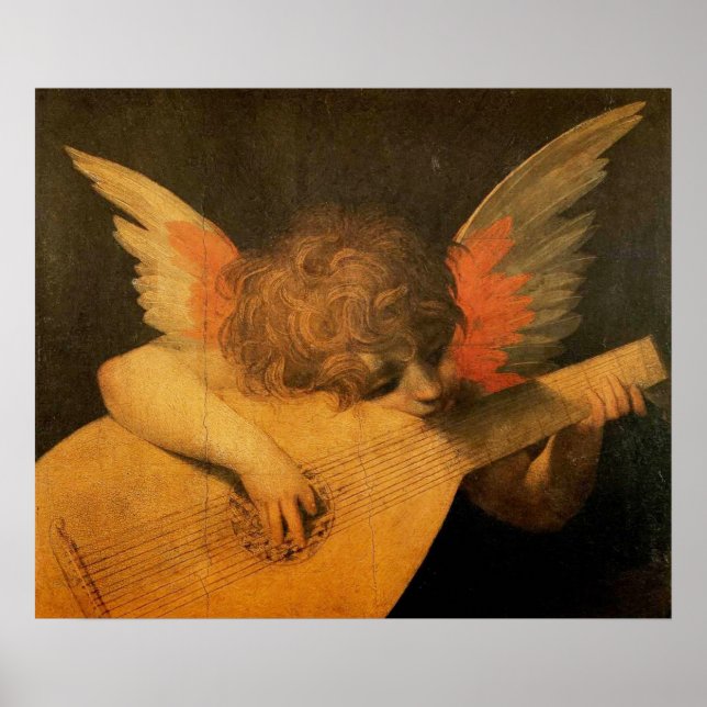 musician angel playing lute by Rosso Fiorentino Poster (Front)