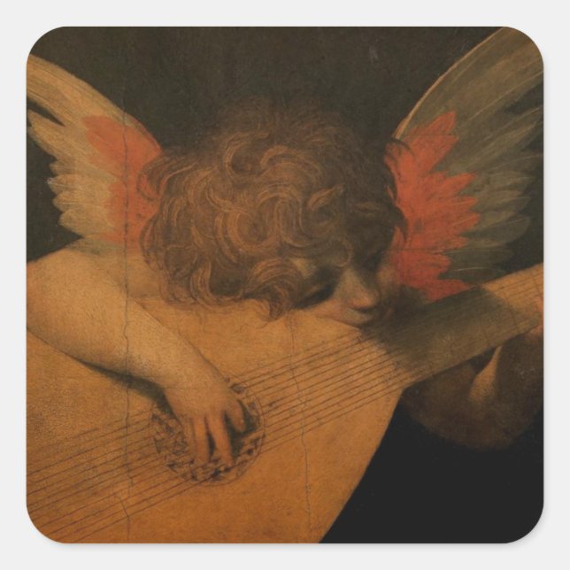 Musician Angel Square Sticker (Front)