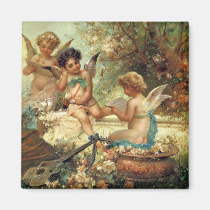 Musician Angels by Hans Zatzka, Victorian Fine Art Magnet