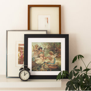 Musician Angels by Hans Zatzka, Victorian Fine Art Poster