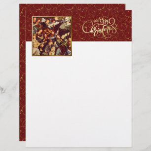 Musician Angels. Fine Art Christmas Letterheads
