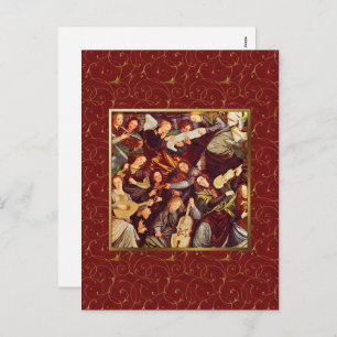 Musician Angels. Fine Art Christmas Postcards