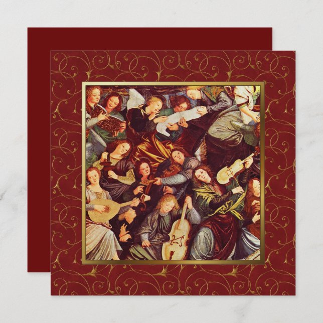 Musician Angels. Fine Art Flat Christmas Cards (Front/Back)