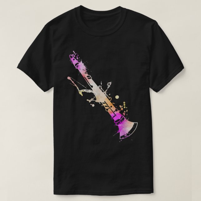 Musician Artist Music Teacher Watercolor Clarinet2 T-Shirt (Design Front)