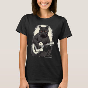 Musician Black Cat Guitarist Bombay Cats With Guit T-Shirt