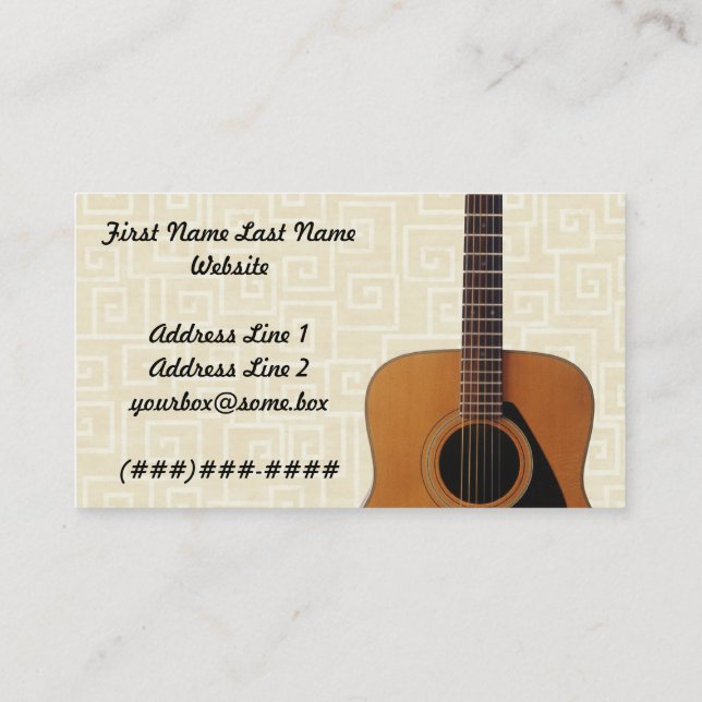 Musician Business Card (Back)