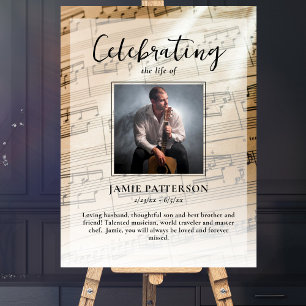 Musician Celebration of Life Custom Photo, Funeral Poster